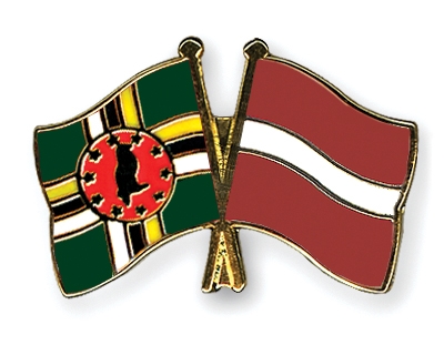 Fahnen Pins Dominica Lettland