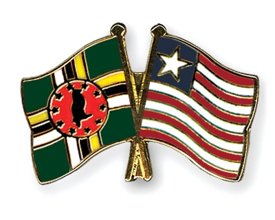 Fahnen Pins Dominica Liberia