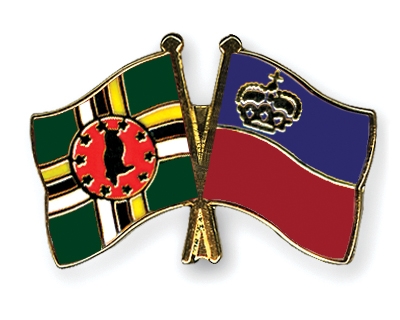 Fahnen Pins Dominica Liechtenstein
