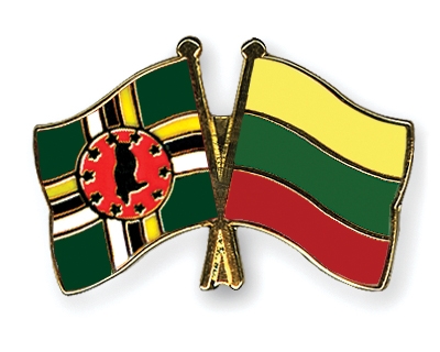 Fahnen Pins Dominica Litauen