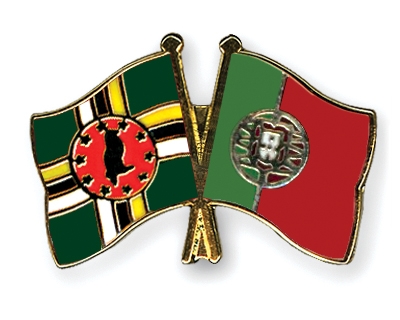 Fahnen Pins Dominica Portugal