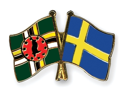 Fahnen Pins Dominica Schweden