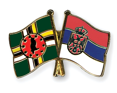 Fahnen Pins Dominica Serbien