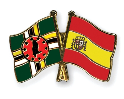 Fahnen Pins Dominica Spanien