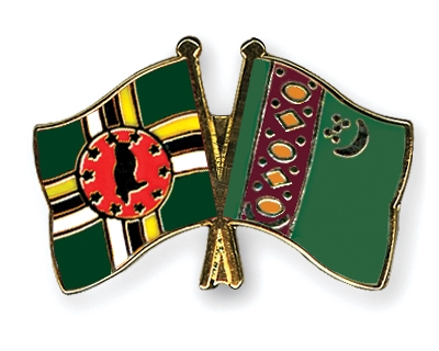 Fahnen Pins Dominica Turkmenistan