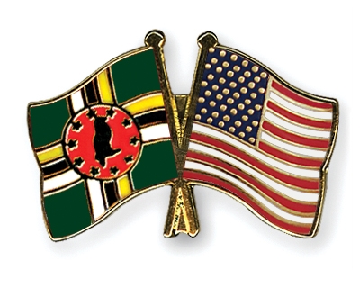 Fahnen Pins Dominica USA