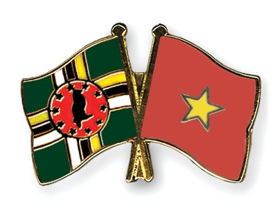 Fahnen Pins Dominica Vietnam