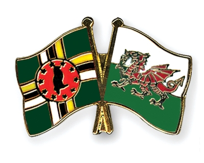 Fahnen Pins Dominica Wales