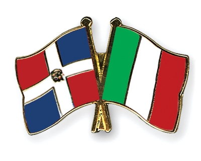 Fahnen Pins Dominikanische-Republik Italien