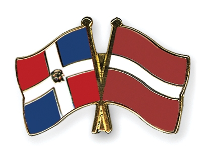 Fahnen Pins Dominikanische-Republik Lettland