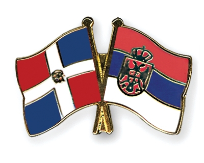 Fahnen Pins Dominikanische-Republik Serbien