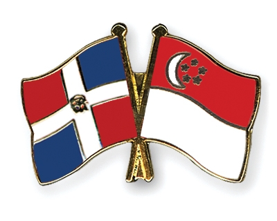 Fahnen Pins Dominikanische-Republik Singapur