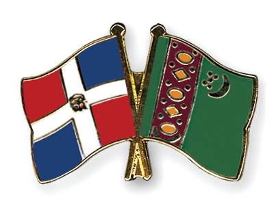 Fahnen Pins Dominikanische-Republik Turkmenistan