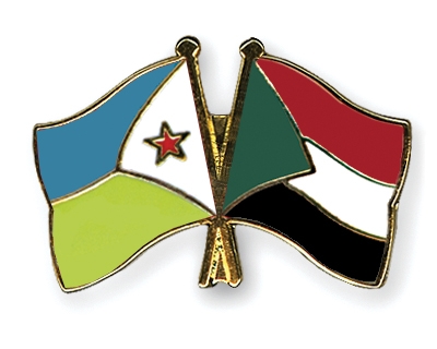 Fahnen Pins Dschibuti Sudan