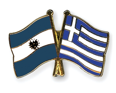 Fahnen Pins El-Salvador Griechenland