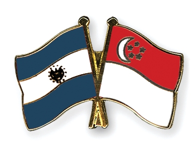 Fahnen Pins El-Salvador Singapur