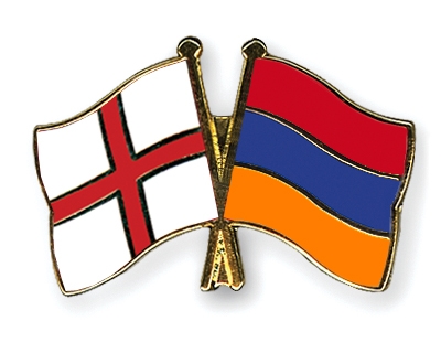 Fahnen Pins England Armenien