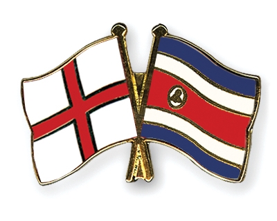 Fahnen Pins England Costa-Rica