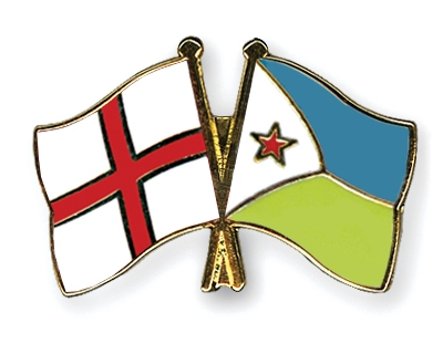 Fahnen Pins England Dschibuti