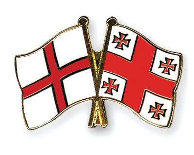 Fahnen Pins England Georgien