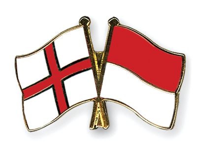 Fahnen Pins England Indonesien