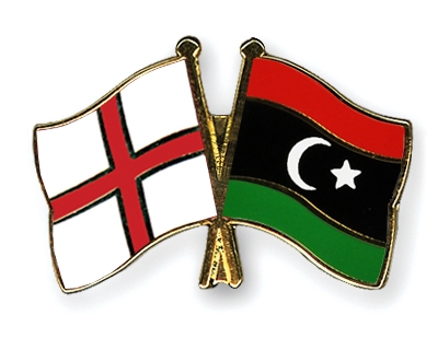 Fahnen Pins England Libyen