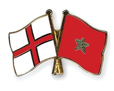 Fahnen Pins England Marokko