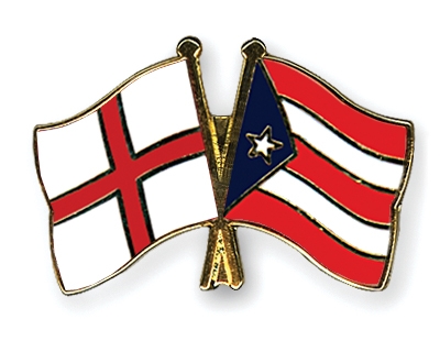 Fahnen Pins England Puerto-Rico