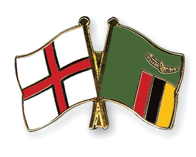 Fahnen Pins England Sambia