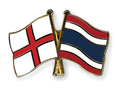 Fahnen Pins England Thailand