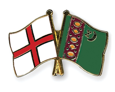 Fahnen Pins England Turkmenistan