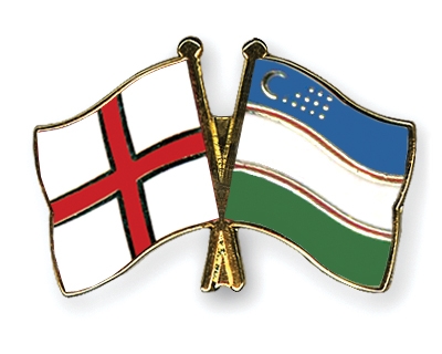 Fahnen Pins England Usbekistan