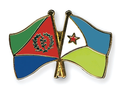 Fahnen Pins Eritrea Dschibuti