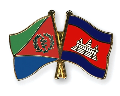 Fahnen Pins Eritrea Kambodscha