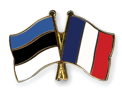 Fahnen Pins Estland Frankreich