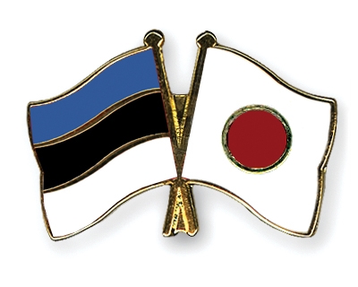 Fahnen Pins Estland Japan