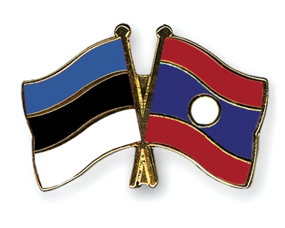 Fahnen Pins Estland Laos