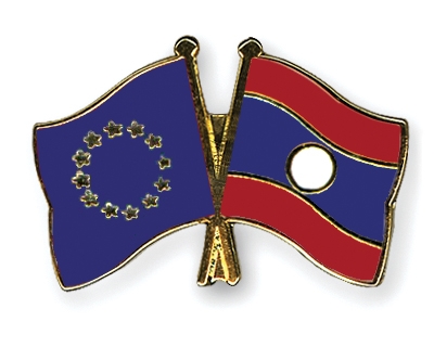 Fahnen Pins Europa Laos