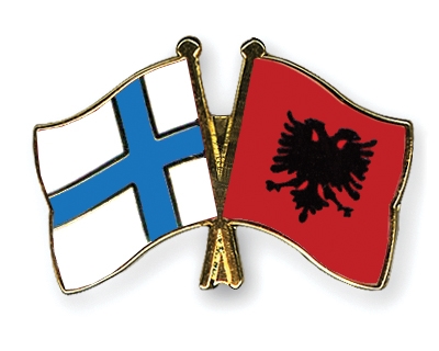 Fahnen Pins Finnland Albanien