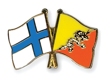 Fahnen Pins Finnland Bhutan