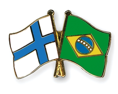 Fahnen Pins Finnland Brasilien