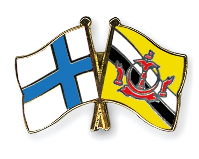 Fahnen Pins Finnland Brunei-Darussalam