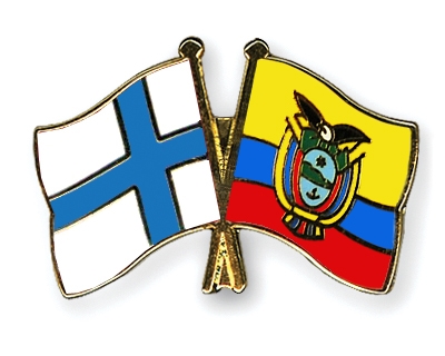 Fahnen Pins Finnland Ecuador