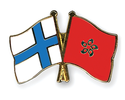 Fahnen Pins Finnland Hong-Kong