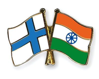 Fahnen Pins Finnland Indien