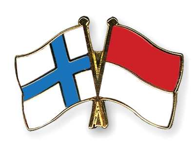 Fahnen Pins Finnland Indonesien