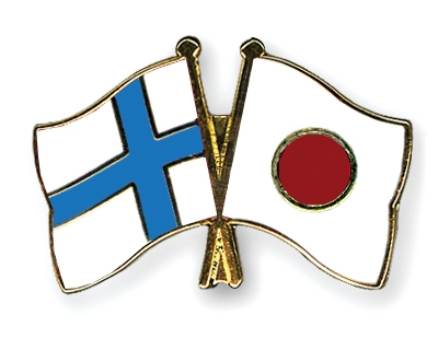 Fahnen Pins Finnland Japan