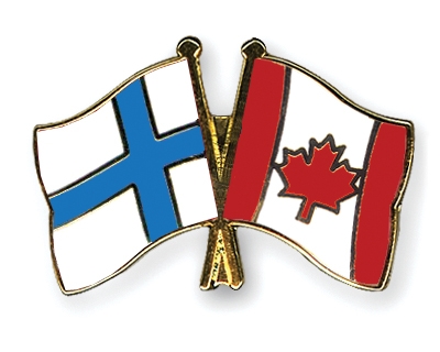Fahnen Pins Finnland Kanada