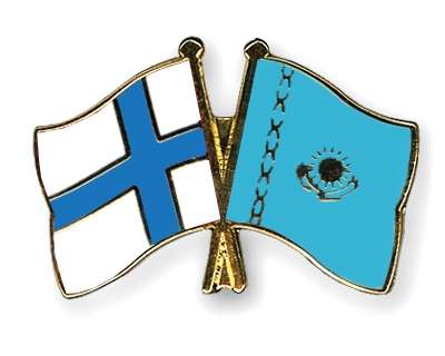 Fahnen Pins Finnland Kasachstan