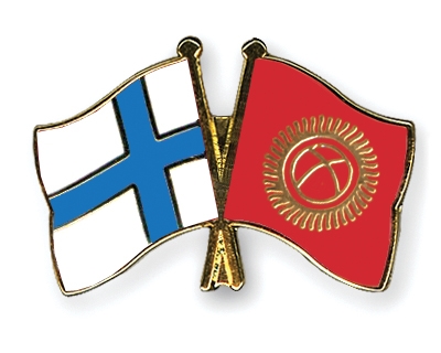 Fahnen Pins Finnland Kirgisistan